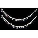 Pair of Multicolor Bead and Stone Studded Metal Anklet