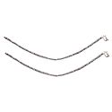 Pair of White Metal Anklets with Multicolor Stones