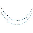 Pair of Cyan Blue Crystal Bead Anklet