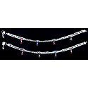 Pair of Metal Anklets with Colored Beads