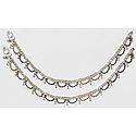 Pair of Black and White Stone Studded White Metal Anklets