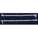 Pair of White Metal Chain Anklet