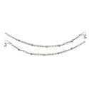Pair of White Metal Braided Anklet