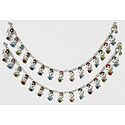 Pair of White Metal Anklet with Multicolor Stone and Bead