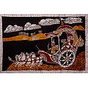 Krishna Arjuna on Chariot During the Battle of Kurukshetra - Batik Painting - Unframed