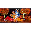 Secret Rendezvous of Radha Krishna - Batik Painting on Cloth