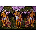 Santhal Couples - Batik Painting on Cloth - Unframed