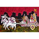 Krishna Preaching the Gita to Arjuna During the Battle of Kurukshetra