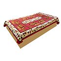 King on Elephant with Floral Print on Red Cotton Single Bedspread