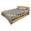 Multicolor Cotton Double Bedspread with 2 Pillow Covers