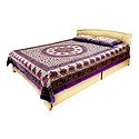 Multicolor Cotton Double Bedspread with 2 Pillow Covers