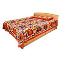 Multicolor Cotton Double Bedspread with 2 Pillow Covers