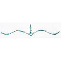 Light Cyan Blue and White Stone Studded Bridal Bindi