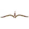 Maroon and White Stone Studded Bridal Decoration with Golden Design