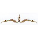 Maroon, Green and White Stone Studded Bridal Decoration with Golden Design