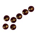 7 Maroon Felt Round Bindis with White Stone