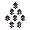 8 Maroon Felt Bindis with White Stone