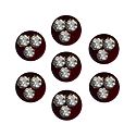 7 Maroon Round Bindis with White Stone