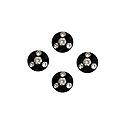 4 White Stone Bindis on Black Felt