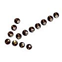 14 Maroon Felt Round Bindiswith White Stone