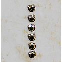 6 White Stone Bindis on Black Felt