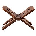 Foldable Carved Wooden Religious Book Holder with Brass Inlay - Used for Reading Holy Books