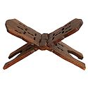 Foldable Carved Wooden Religious Book Holder with Brass Inlay - Used for Reading Holy Books