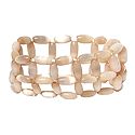 Beige Acrylic Bead Stretch Bracelet