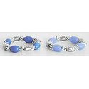 Pair of Light Blue and Dark Blue Bead Stretch Bracelet