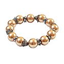 Light Copper Beaded Stretch Bracelet