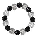 Black and White Acrylic Beaded Stretch Bracelet