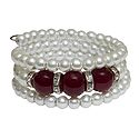 White Beaded Adjustable Bracelet