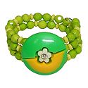 Green and Yellow Beaded Adjustable Bracelet