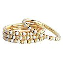 Set of Four Golden and White Bead Bangles