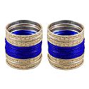 Set of 2 Blue Metal Bangles