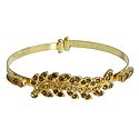Faux Citrine Studded Metal Cuff Bracelet
