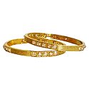 Pair of Stone Studded with Gold Plated Bangles
