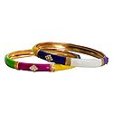 Pair of Stone Studded Laquered Metal Bangles