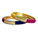 Pair of Laquered Metal Bangles