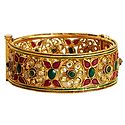 Stone Studded Polki Hinged Bracelet