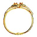 Meenakari Peacock Design Gold Plated Hinged Bracelet