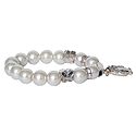Off-White Beaded Stretch Charm Bracelet