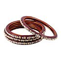 Stone Studded Maroon Lac Bangles