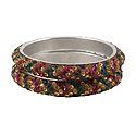 A Pair of Multicolor Stone Studded Bangles