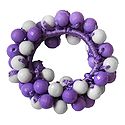 Mauve and White Acrylic Beaded Stretch Bracelet
