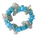 Blue with White Stretch Bracelet