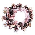 Pink with Black Beaded Stretch Bracelet