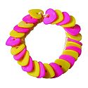 Pink and Yellow Heart Shaped Stretch Bead Bracelet