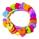 Multicolor Heart Shaped Stretch Bead Bracelet