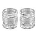 Set of 2 White Metal Bangles